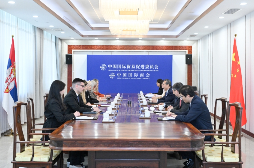 任鸿斌会见塞尔维亚共和国内外贸易部部长娅戈达·拉扎列维奇一行